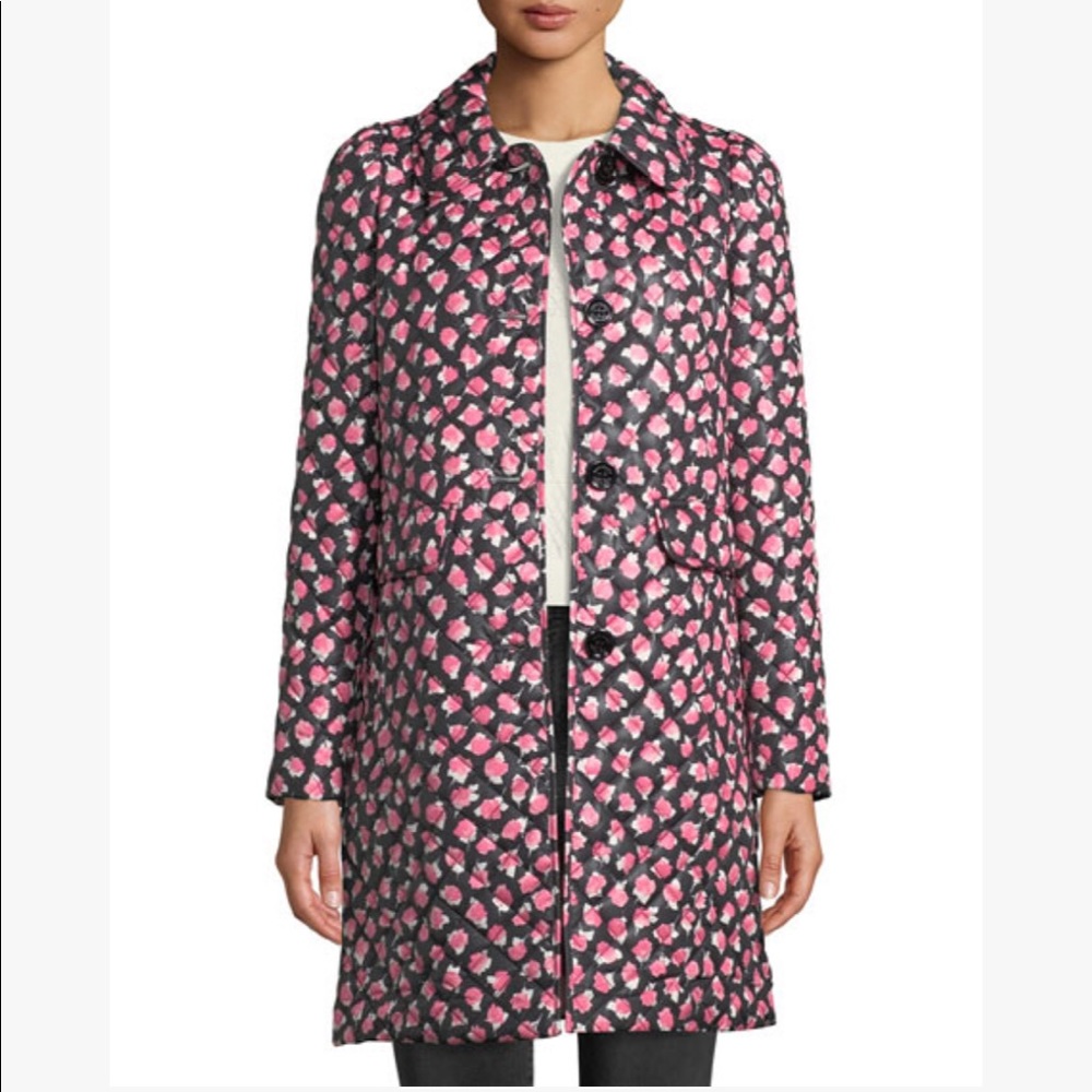 Kate Spade Floral Rose Trench Coat
